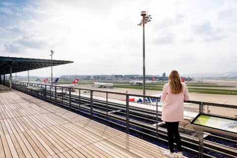 Die Zuschauerterrasse des Flughafen Zürich